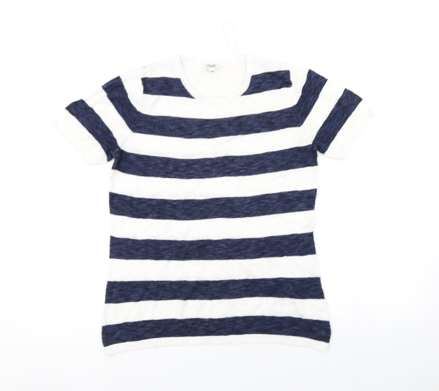 Text Womens Multicoloured Striped  Basic T-Shirt Size M
