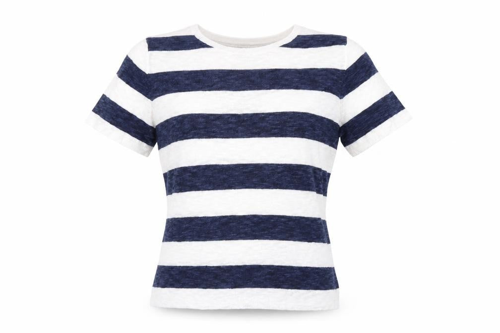 Text Womens Multicoloured Striped  Basic T-Shirt Size M