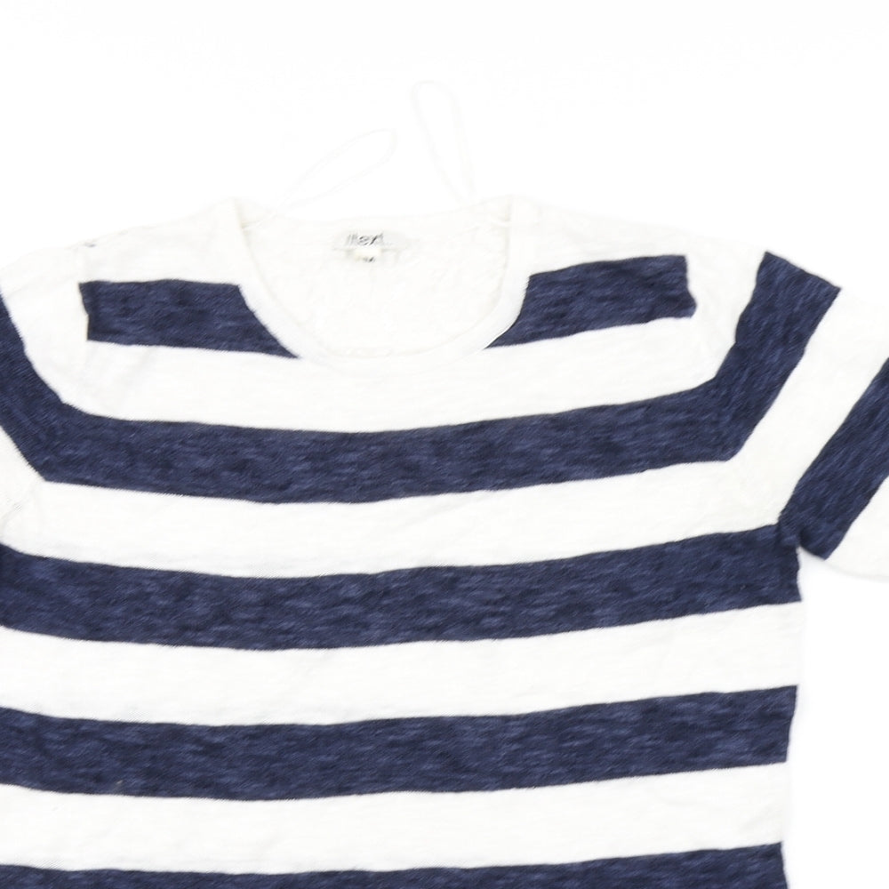 Text Womens Multicoloured Striped  Basic T-Shirt Size M