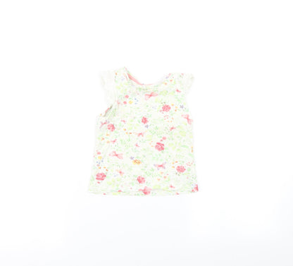 Additional front view of Mothercare Multicoloured Floral Basic T-Shirt, size 18-24, Months