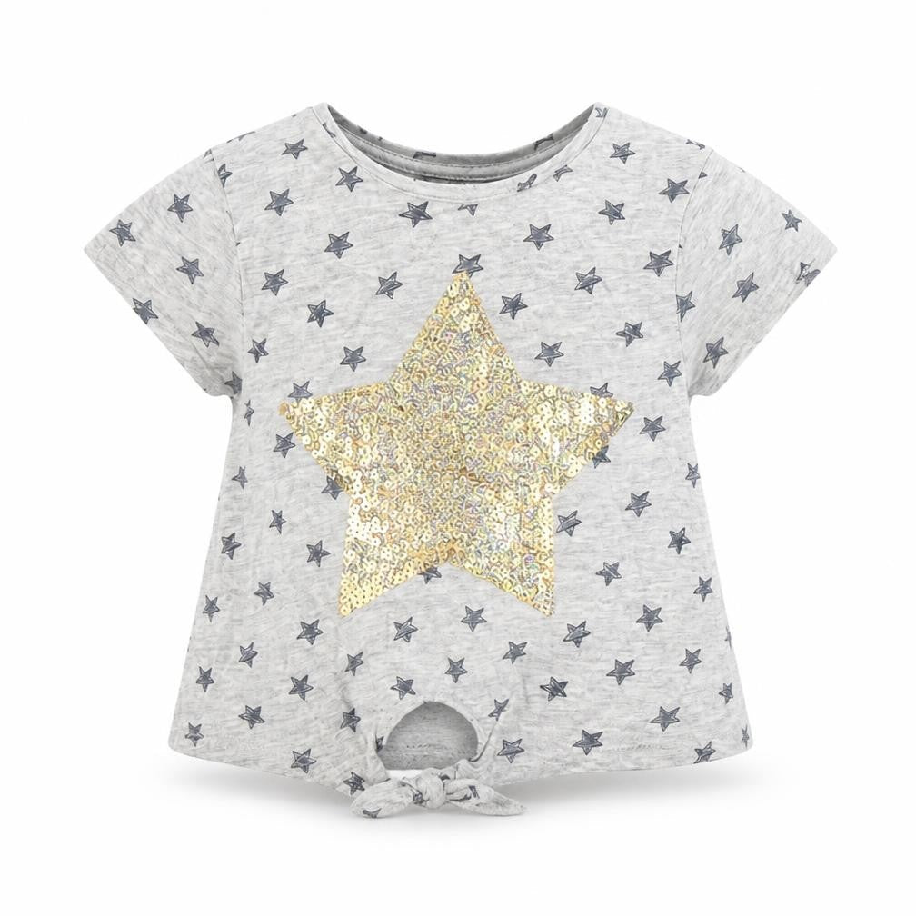Primark Baby Grey   Basic T-Shirt Size 18-24 Months  - Star print