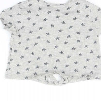 Brand and care label for Primark Baby Grey Basic T-Shirt, size 18-24, Months - Star print