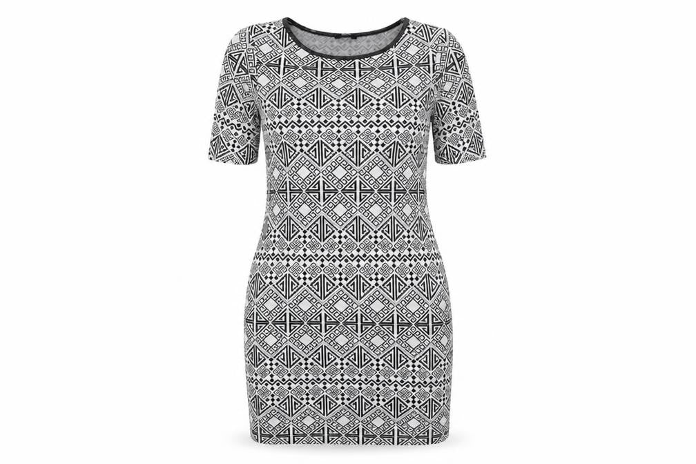 George Womens Grey Geometric  Bodycon  Size 14