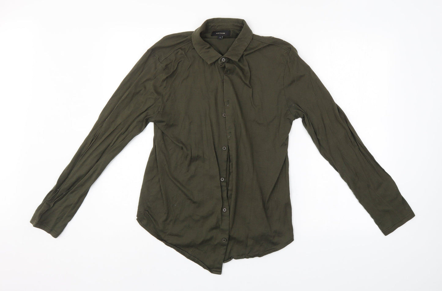 River Island Womens Green   Basic Button-Up Size S