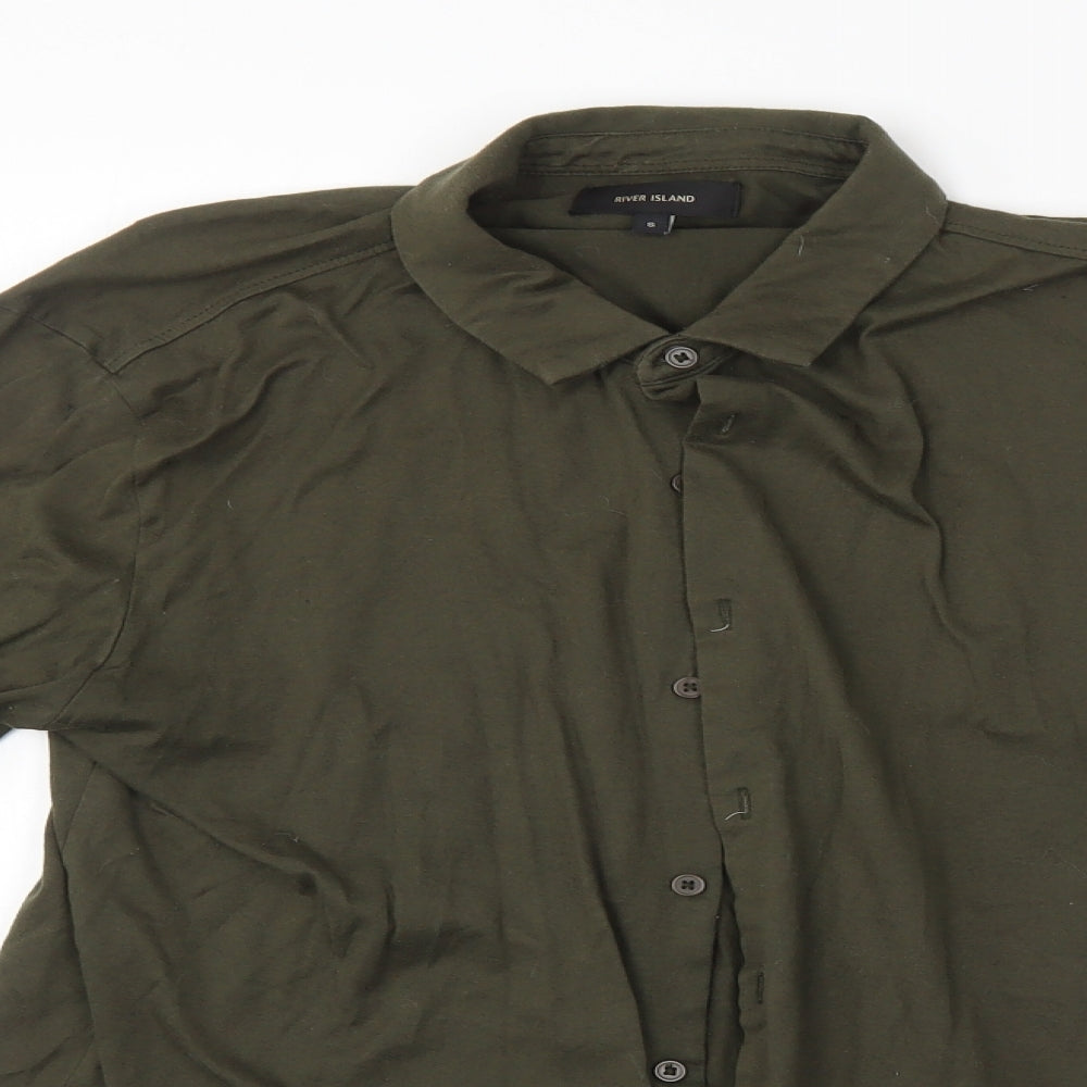 River Island Womens Green   Basic Button-Up Size S