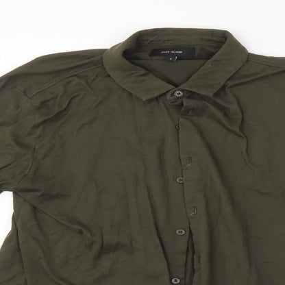 River Island Womens Green   Basic Button-Up Size S