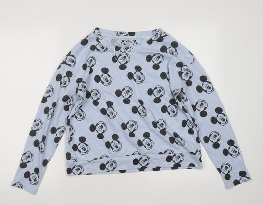 Love to Lounge Womens Blue Geometric  Top Pyjama Set Size 12  - Mickey Mouse