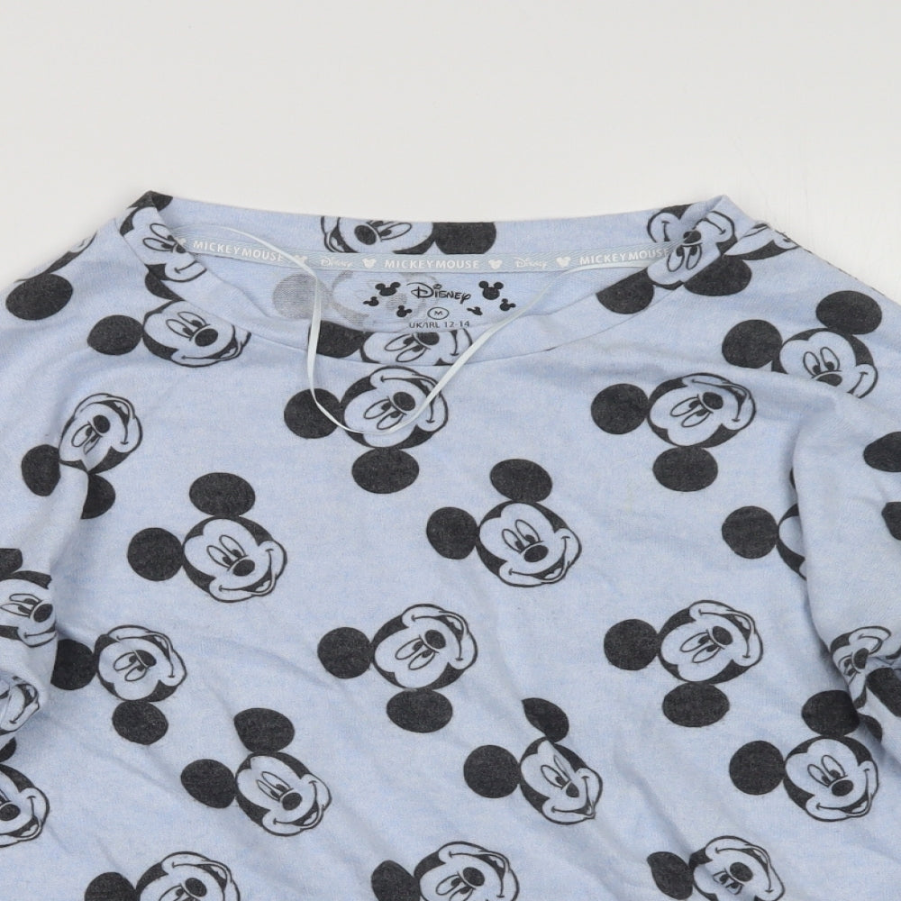 Love to Lounge Womens Blue Geometric  Top Pyjama Set Size 12  - Mickey Mouse