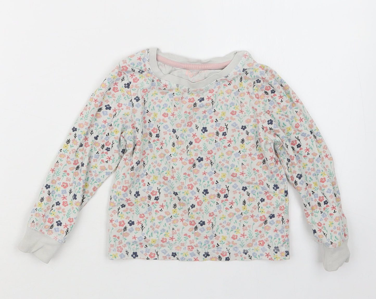 TU Girls White Floral  Top Pyjama Set Size 3-4 Years