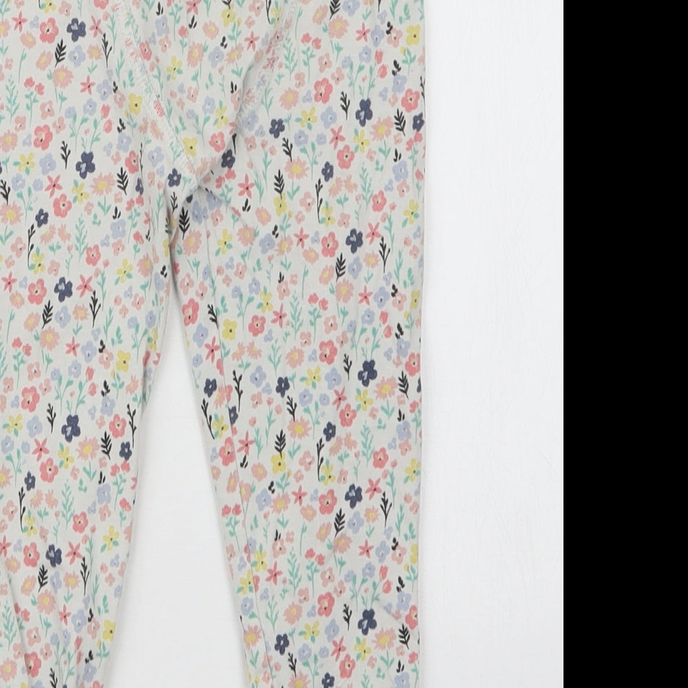 TU Girls White Floral  Capri Pyjama Set Size 3-4 Years