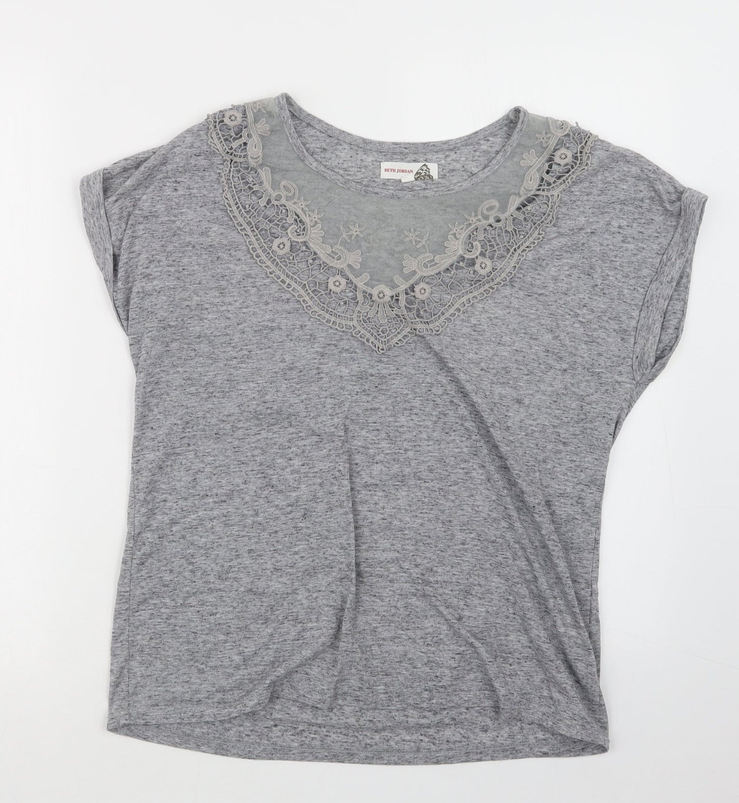 Beth Jordan Womens Grey   Basic T-Shirt Size M