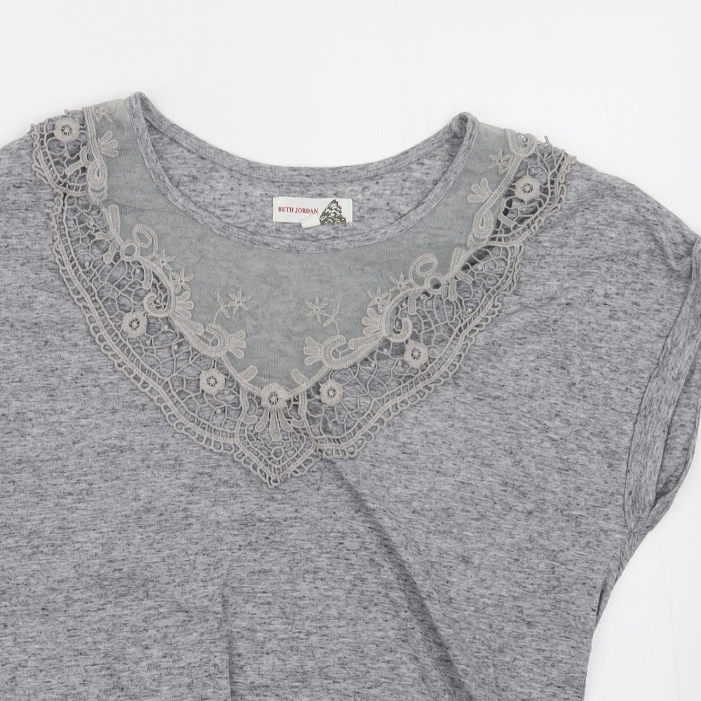 Beth Jordan Womens Grey   Basic T-Shirt Size M