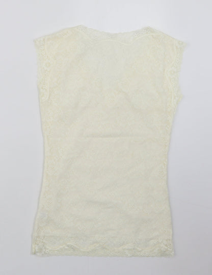 Preworn Womens Ivory   Basic T-Shirt Size XL