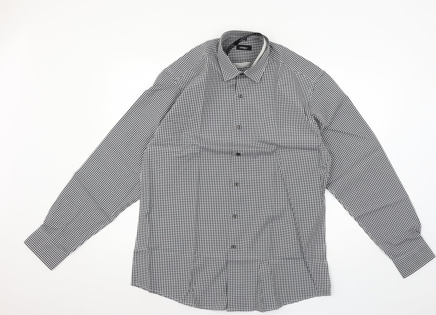 Disley Mens Black Check   Button-Up Size 40