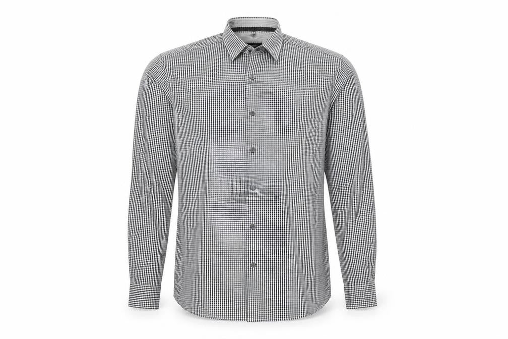 Disley Mens Black Check   Button-Up Size 40