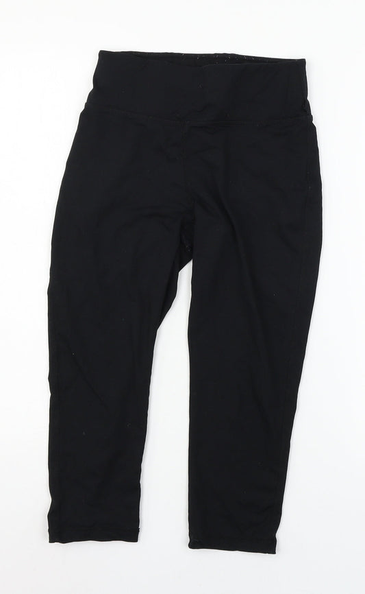 Soul Luxe Womens Black  Jersey Cropped Leggings Size 6 L20 in