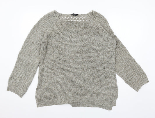 H&M Womens Grey  Knit Pullover Jumper Size M