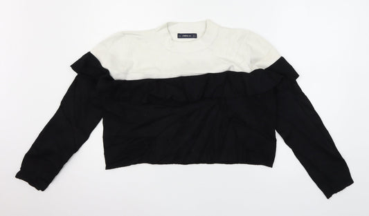 Zara Womens Black  Knit Pullover Jumper Size M