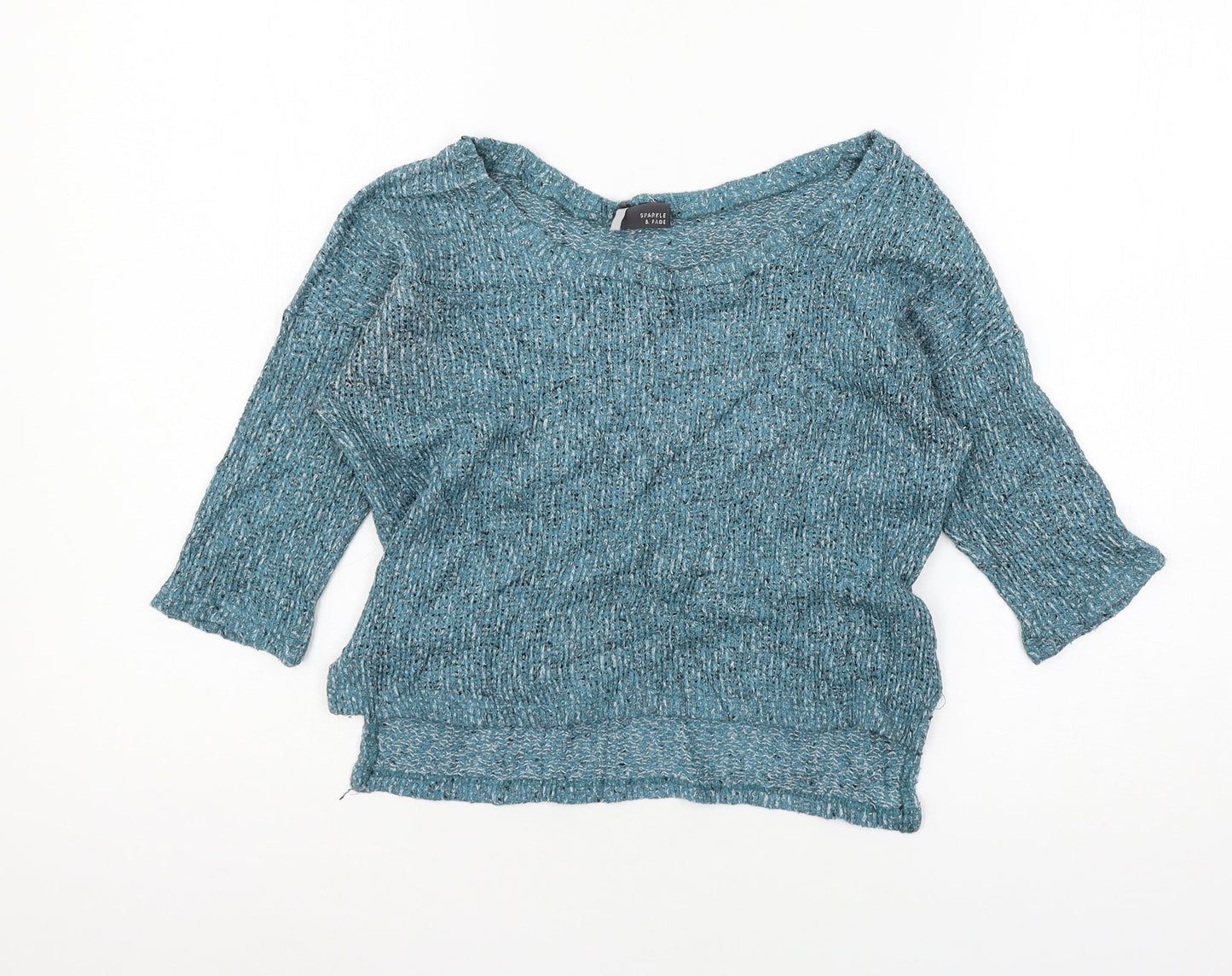 Sparkle & Fade Womens Blue  Knit Pullover Jumper Size S