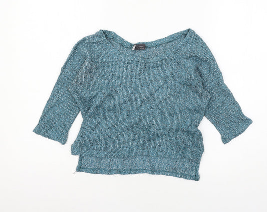 Sparkle & Fade Womens Blue  Knit Pullover Jumper Size S
