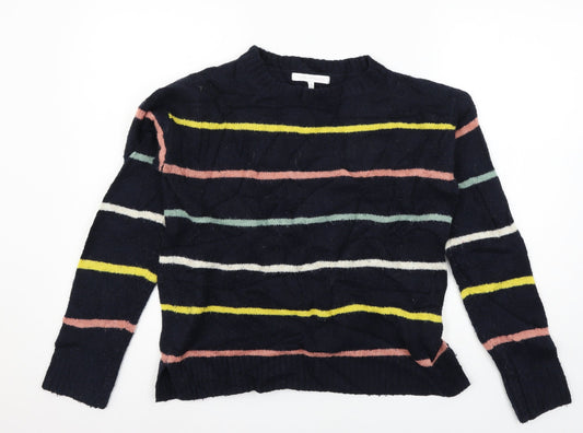 NEXT Womens Blue Striped Knit Pullover Jumper Size 8