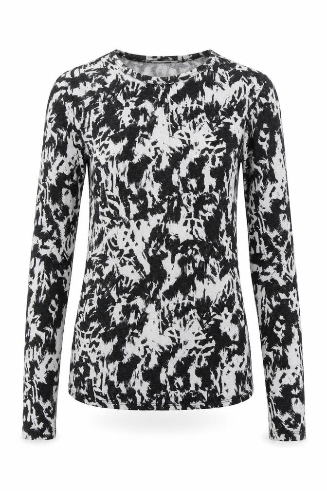 Topshop Womens Black Animal Print  Basic T-Shirt Size 6