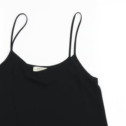 Close-up detail of Papaya women’s black camisole blouse, size UK 8
