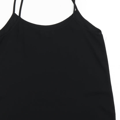 Brand and care label for Papaya women’s black camisole blouse, size UK 8