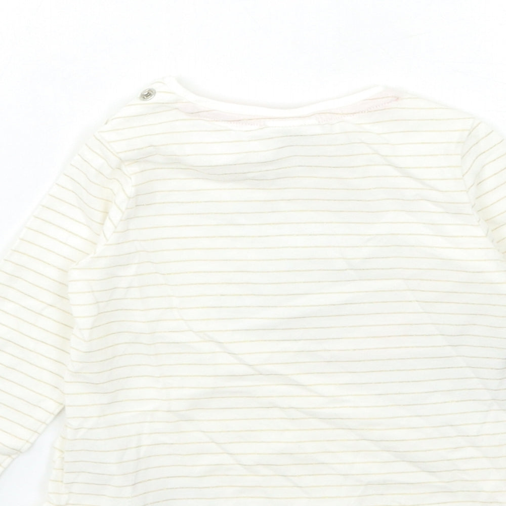 Disney Baby Beige Striped  Basic T-Shirt Size 3-6 Months  - DUMBO
