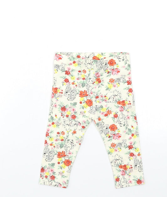 Nutmeg Baby Beige Floral  Capri Trousers Size 3-6 Months