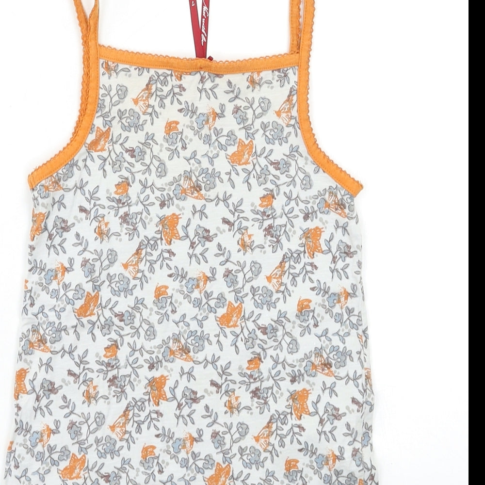 NEXT Girls Grey Floral  Basic Tank Size 7 Years