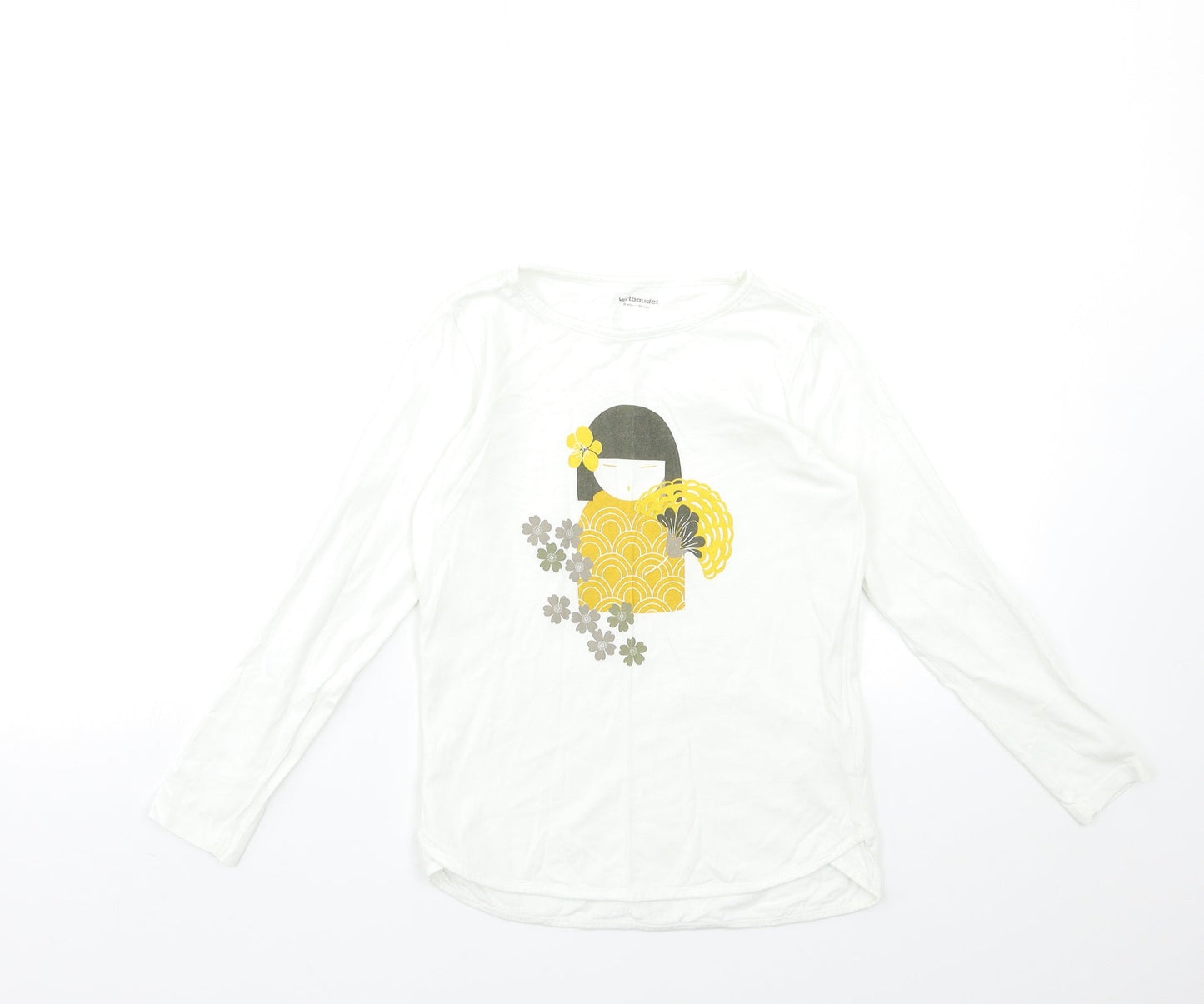 Vertbaudet Girls White   Basic T-Shirt Size 8 Years