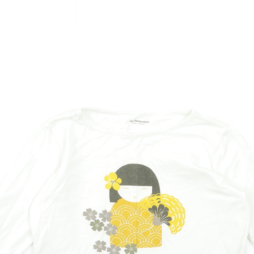 Vertbaudet Girls White   Basic T-Shirt Size 8 Years