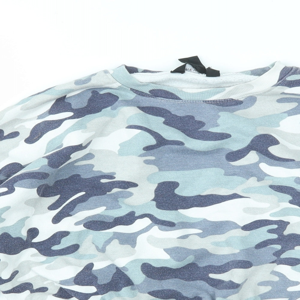 NEW LOOK  Girls Blue Camouflage  Pullover Jumper Size 12-13 Years