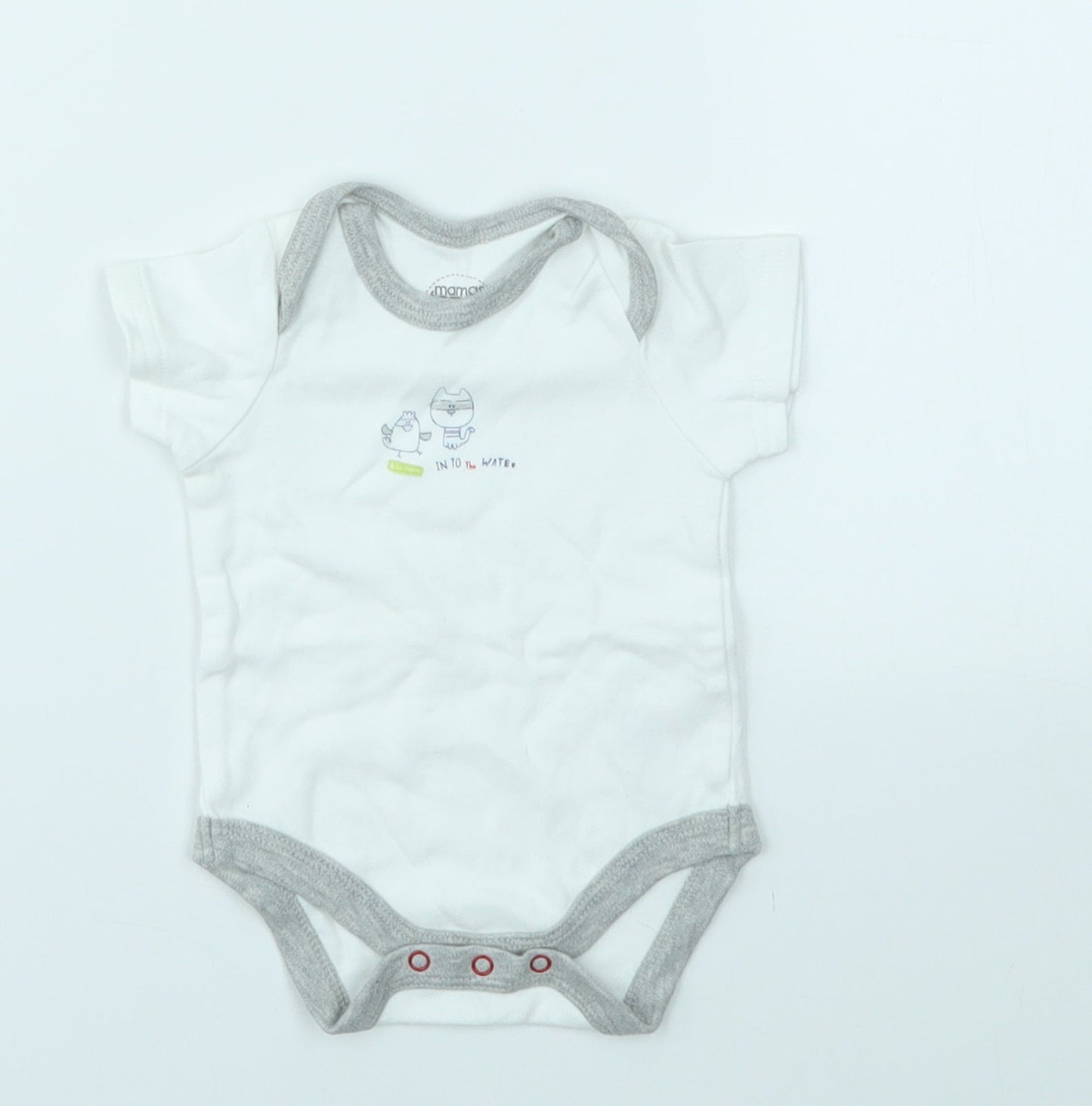mamas & papas Baby White   Babygrow One-Piece Size Newborn