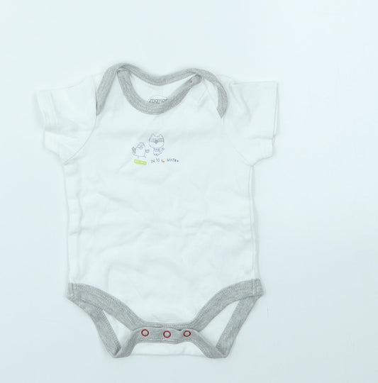 mamas & papas Baby White   Babygrow One-Piece Size Newborn