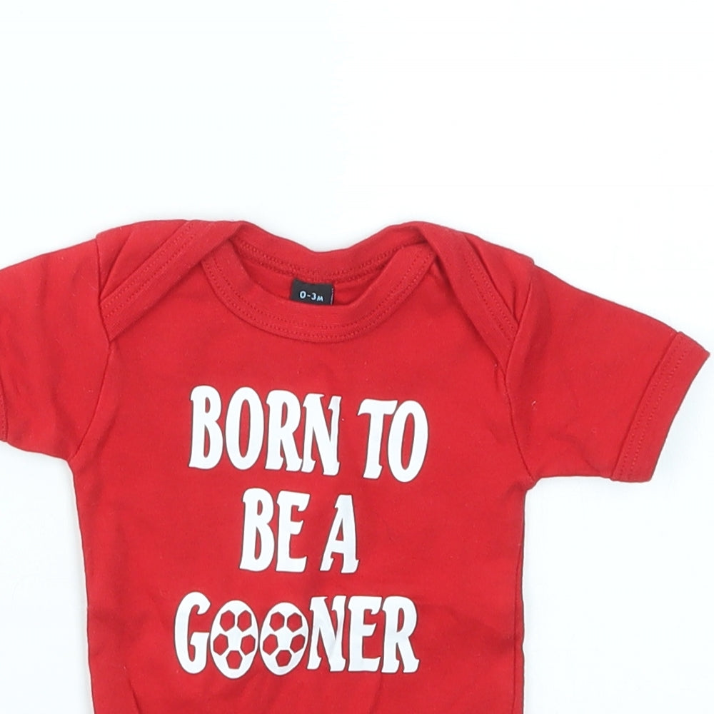 BABAYBUGZ Baby Red Geometric  Babygrow One-Piece Size 0-3 Months