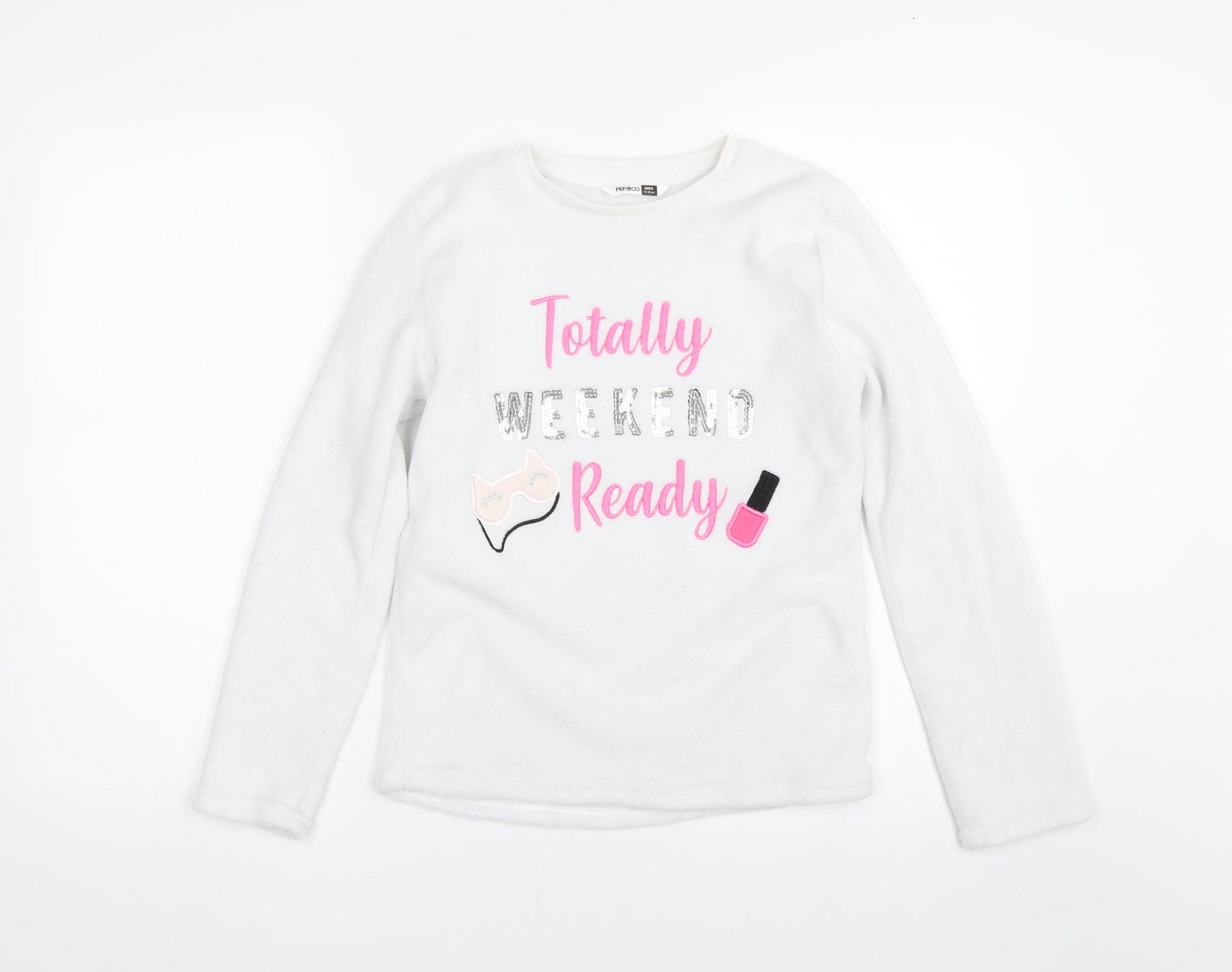 Pep&co Girls White   Top Pyjama Top Size 11-12 Years