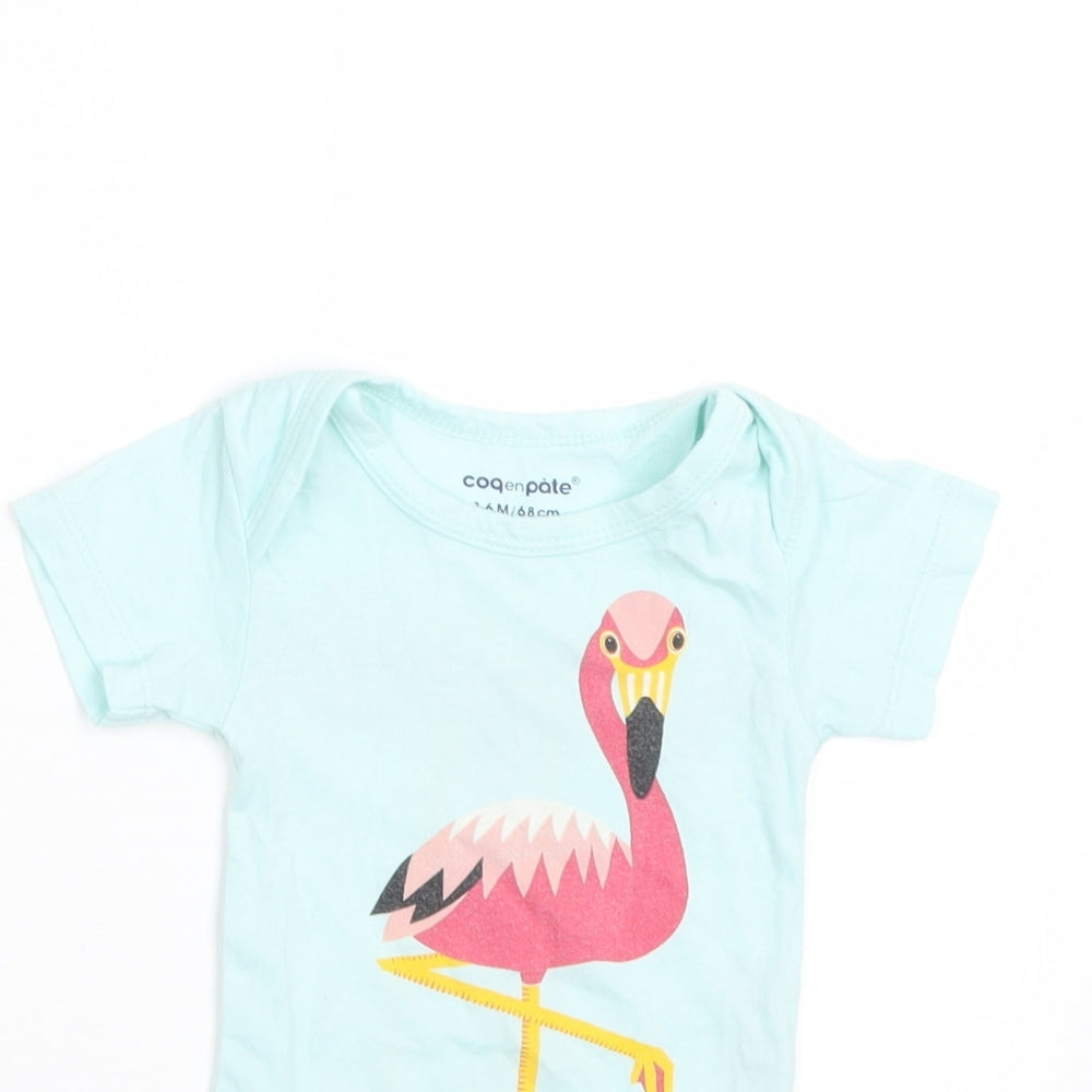 Coq En Pate Girls Blue   Basic T-Shirt Size 3-6 Months