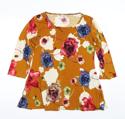 Classic Womens Multicoloured Floral  Basic T-Shirt Size 14