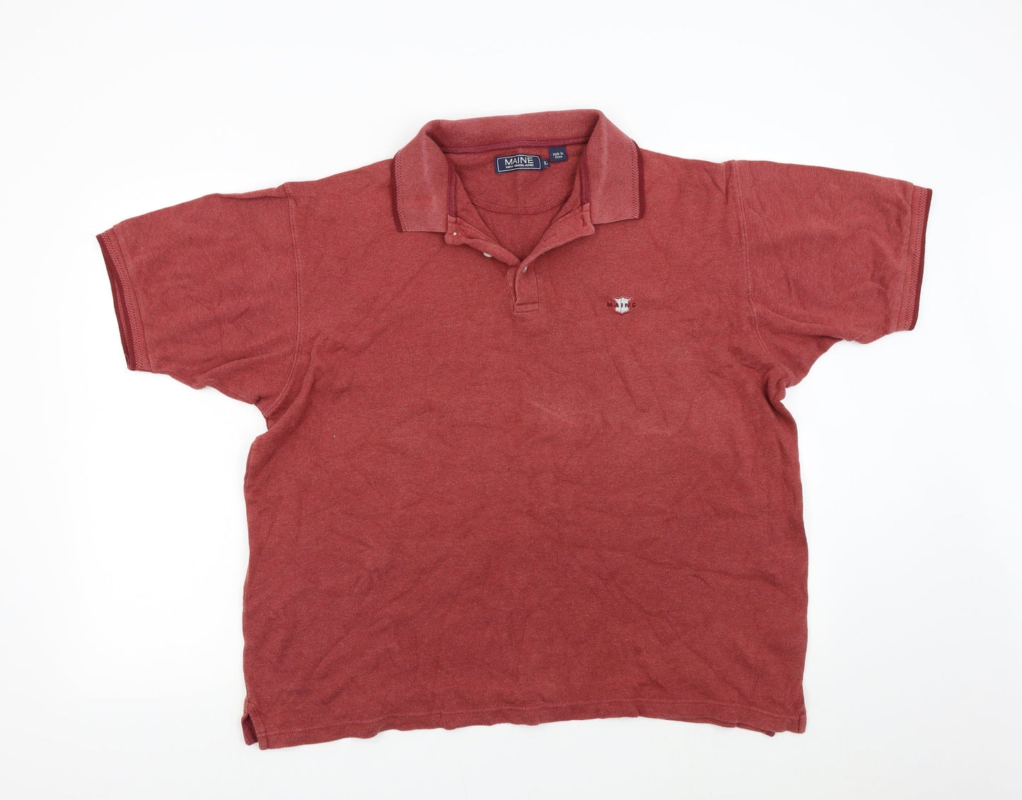 Maine Mens Red    Polo Size L