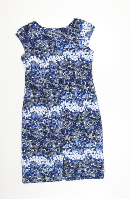 Preloved Changes Womens Blue Floral  Shift  Size 12 - Back
