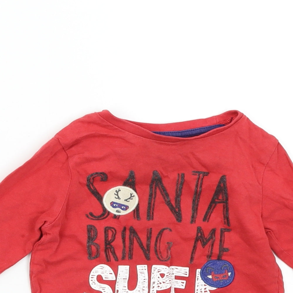 Vertbaudet Boys Red   Basic T-Shirt Size 2 Years