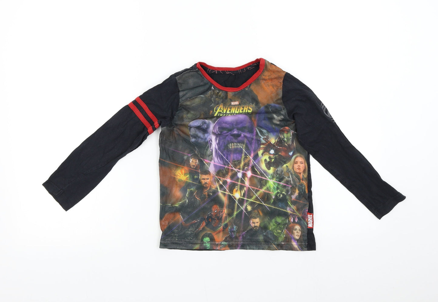 Nutmeg Boys Black   Basic T-Shirt Size 6-7 Years  - Marvel Avengers