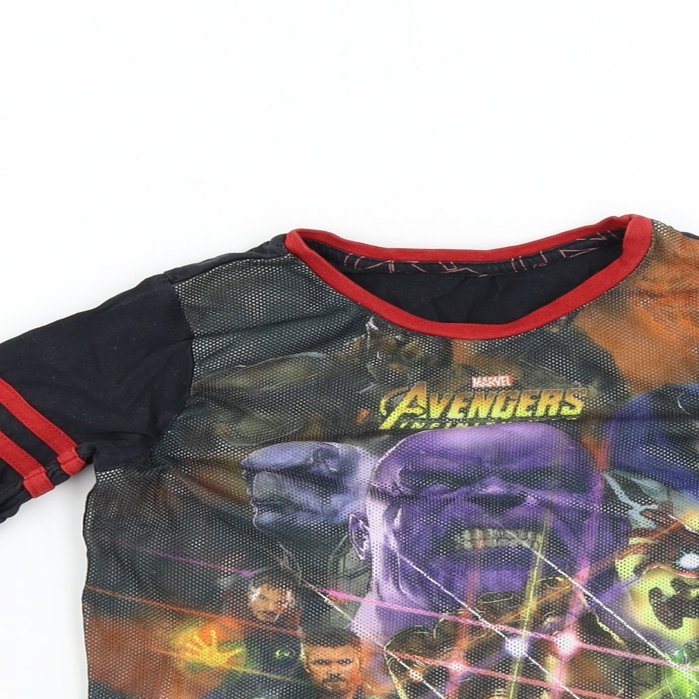 Nutmeg Boys Black   Basic T-Shirt Size 6-7 Years  - Marvel Avengers