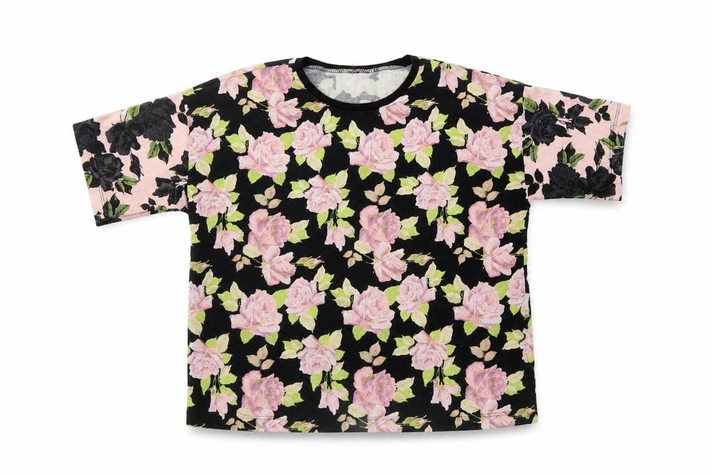 ASOS Womens Black Floral  Basic T-Shirt Size 10