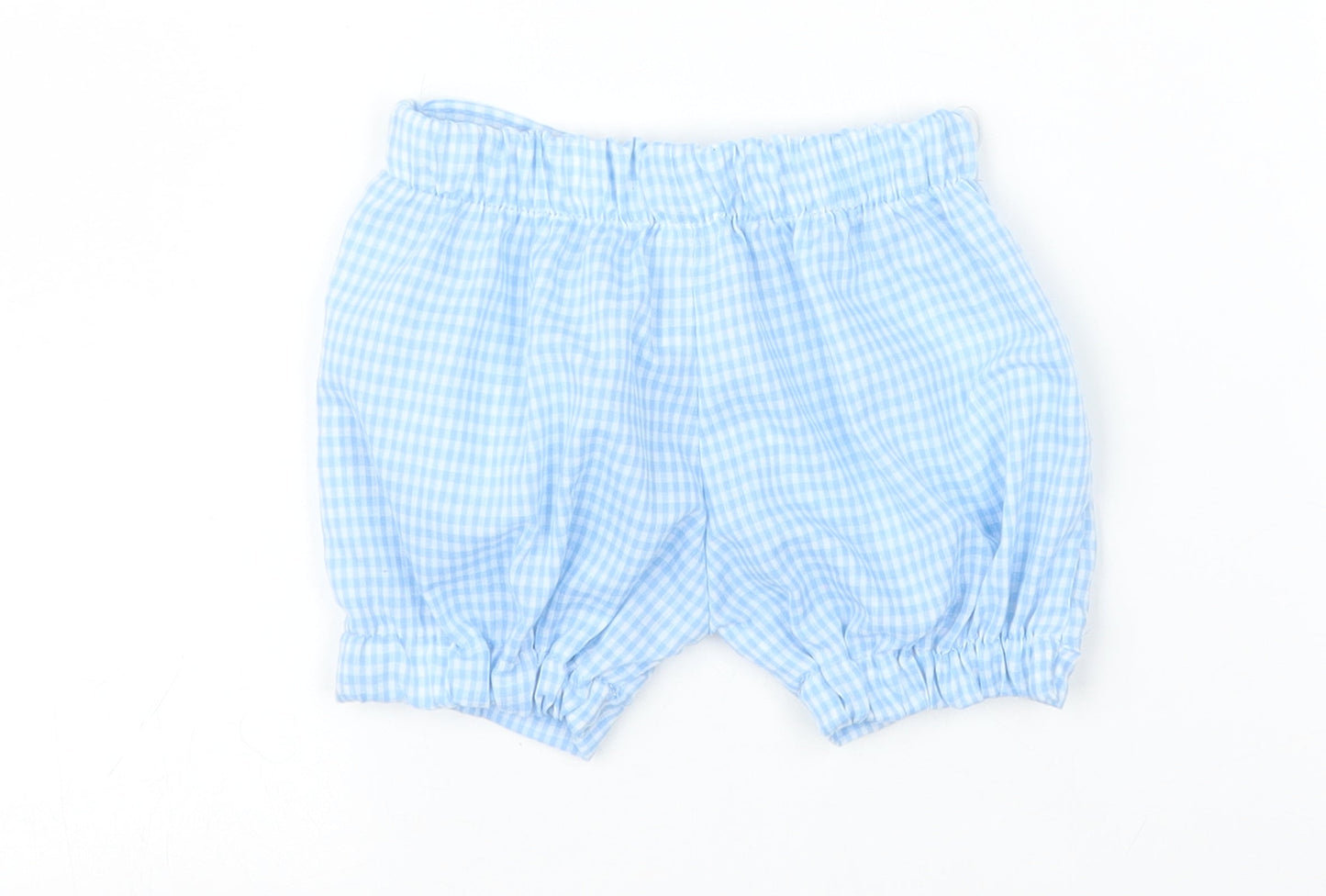 Preworn Baby Blue Check  Capri Trousers Size 3-6 Months