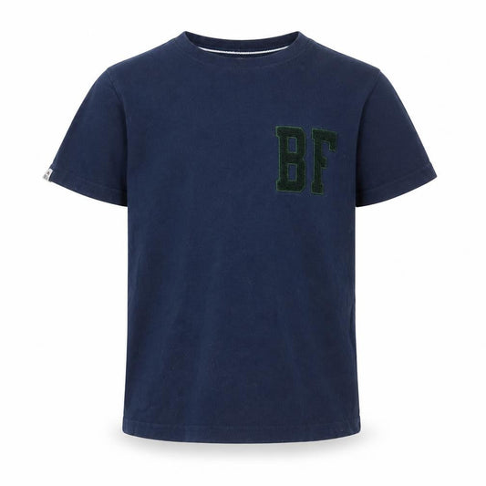 Front view of Bellfield girls’ blue basic t-shirt, size 7, years