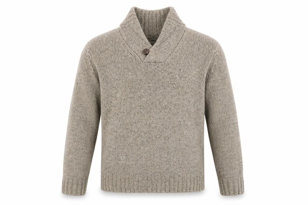 Cedarwood State Mens Beige Henley Jumper Size L