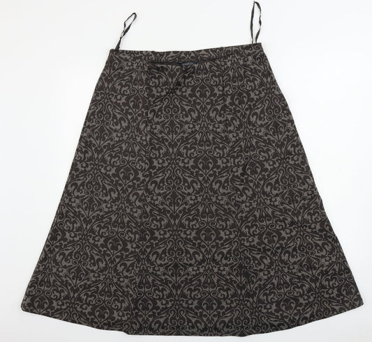 Profile Womens Brown Floral  A-Line Skirt Size 32 in